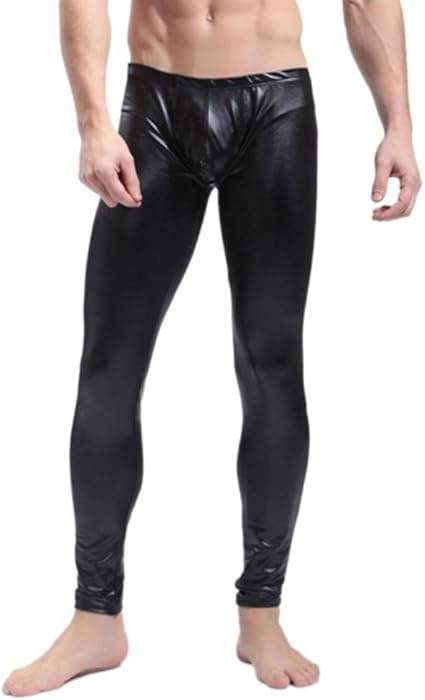 black leather tight pants