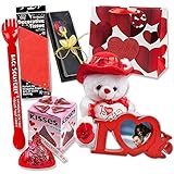Valentines Gifts 7 Piece Bundle Set Includes Gift Bag, Love Picture Frame, 11