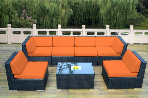 Jual Beli Ohana Collection Pn0703aorange Genuine Ohana Outdoor Patio Wicker Furniture 7 Piece All Weather Gorgeous Couch Set With Free Patio Cover Harga Murah Dari Amazon Com Indonesia Hargadunia
