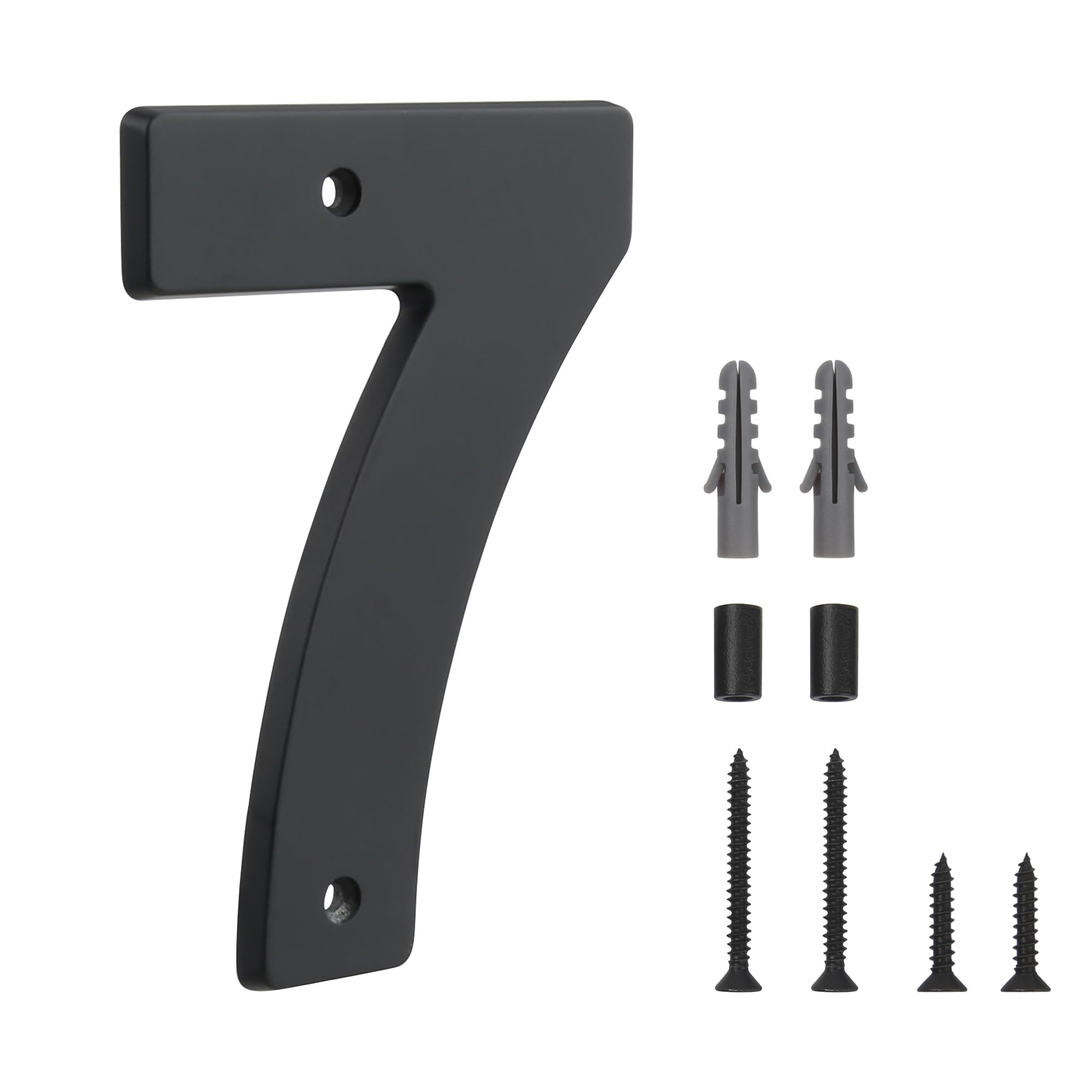 Photo 1 of HASWARE Floating House Number Sign for Home - 5 Inch Modern Numerous Easy DIY Installation for Post Street (Black, 7)