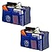 2 Pack Magik Travel Insert Handbag Purse Large Liner Organizer Tidy Bags Expandable 13 Pocket Handbag Insert Purse Organizer with Handles (Sapphire)