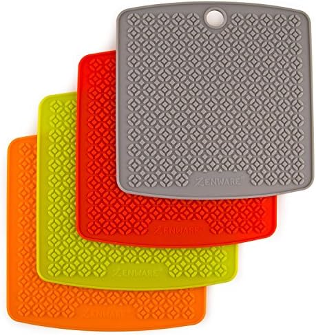 Zenware Set of 4 Mix Color Multipurpose Silicone Pot Holder Trivet Mat Hot Pad - Pack of 4