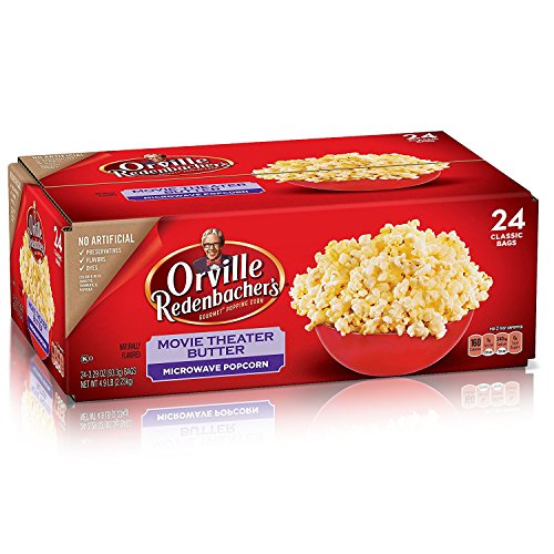 Orville Redenbacher's Movie Theater Butter Microwave Popcorn, 3.29 Ounce Classic Bag, 24-Count