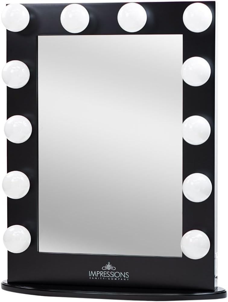Impressions Vanity Hollywood Iconic Xl Vanity Mirror With Dimmer Frosted Bulbs Black Amazon Ca Home Kitchen