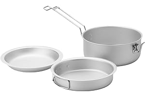 Outdoor Camping Cookware with Folding Handle Portable Cook Pots Frypan Bowl NonStick Aluminum Cookware Camping and Pans Set N