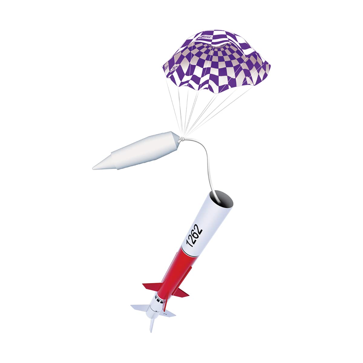 Estes 7266 Red Nova Flying Model Rocket Kit | Advanced Level | Soars 800 ft. 244 m.