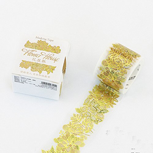 Flower Washi Tape (Gold flowers) - Thumbnail 5