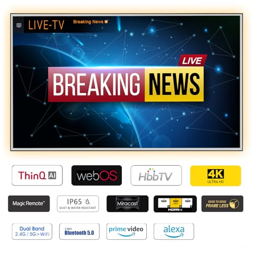 Soulaca 32 Inch 4K UHD Smart TV Mirror for Bathroom, Magic Remote Control, IP65 Waterproof, Watch Netflix, Alexa Built-in, Built-in Speakers, 2026 Model