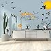 JVIGUE Happy Halloween Wall Decals Pumpkins Spooky Cemetery Witch and Bats Tomb Wall Stickers for Halloween Decoration