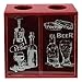 Lily's Home Wine Cork and Beer Cap Holder and Beer Cap Holder Shadow Box with Magnetic Bottle Opener and Corkscrew, Wood and Glass Box Makes the Ideal Gift for the Happy and Hydrated Drinker, Red
