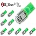 10x T10 194 168 2825 Super Bright Green LED Bulb for Car Interior Dome Map Door Courtesy License Plate Lights