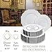 Silver Spoons Party Disposable 40 PC Set Dinner Side Plates | Heavyweight Plastic Dishes | Elegant Fine China Look | for Upscale Wedding and Dining-Baroque, 20 Servings, White