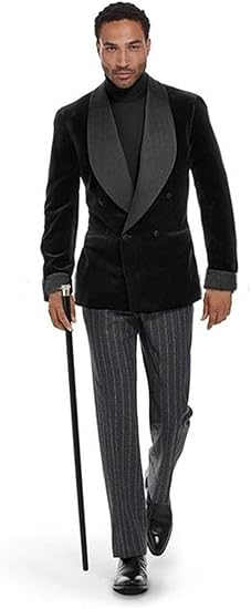 Amazon Co Jp Calvinsuit メンズブラックベルベットスーツスリムフィット新郎のウェディングスーツ 服 ファッション小物