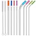 Stainless Steel Straws with Silicone Tips, 10