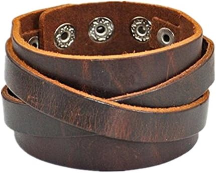 Real Leather Cuff Women Leather Bangle Bracelet, Men Leather Cuff Bracelet, Wide Belt bracelet SL2487