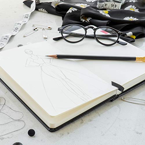 Hardcover Sketchbook for Dry Media and Drawing Pencils, 5.25" x 8.25", Heavyweight 180gsm White Paper, Side Opening, 192 Pages, Art Supplies, Crafts Materials, Bonus Label Stickers - SuperiorMaker