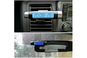 MACHSWON Car Thermometer Clock 2 in 1 Clock Small and Portable LCD Monitor Automotive BacklightClip-on Digital