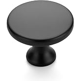 Ravinte Matte Black Round Kitchen Cabinet Knobs Pulls 1-1/4 Inch 30 Pack | Zinc Alloy, Single Hole, Round Knobs Shape, Modern Kitchen Cabinet Hardware, for Cupboard, Dresser, Closet and Bathroom