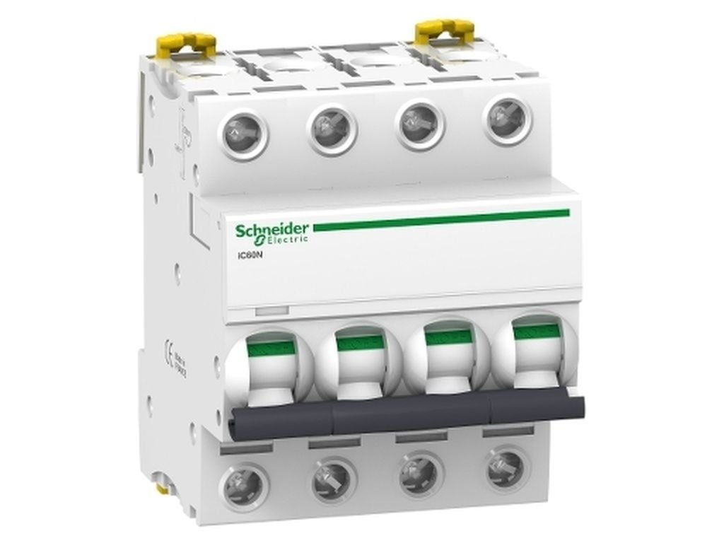 Schneider Electric A9F74101 Thermal Magnetic Automatic Circuit Breaker iC60N, 1P, 1 A, C Curve, White, 63A, white, 1
