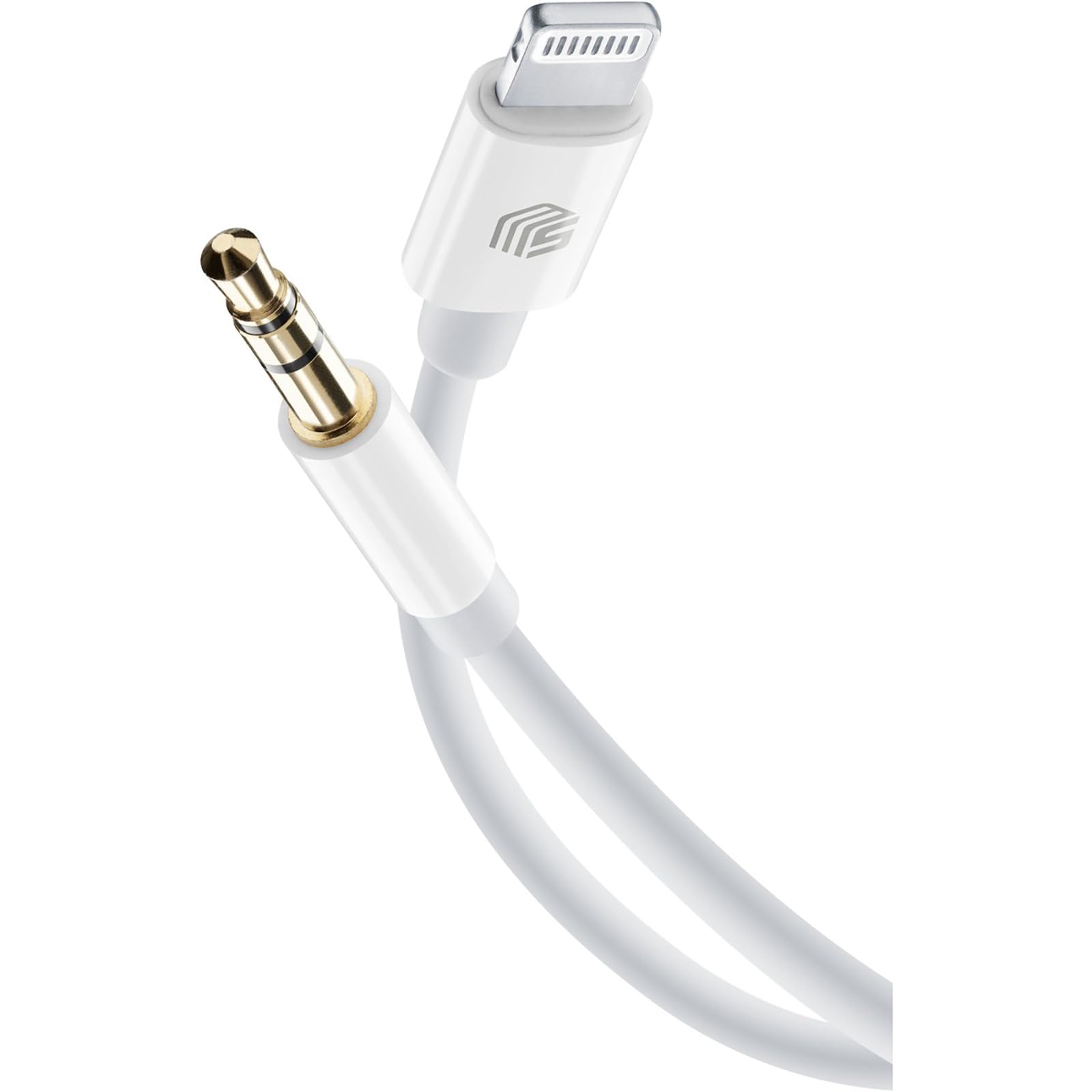Music Sound | AUX Audio Cable with MFI Lightning Connector and 3.5 Jack Plug - White