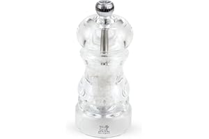 Peugeot 900812/SME Nancy Manual Salt Mill - Transparent Adjustable Grinder for Rock Salt - Acrylic, Clear, 4.75 inches