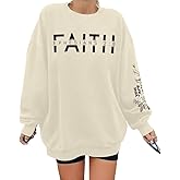 UNIQUEONE Christian Sweatshirt Women Faith Shirts: Jesus Sweatshirt Christian Religious Crewneck Long Sleeve Pullover Tops