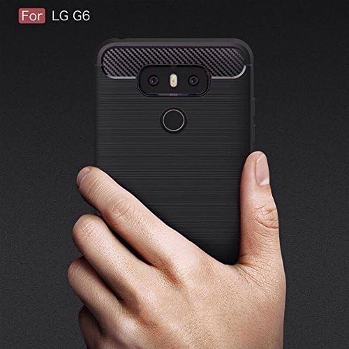 Cheap Christmas Stylish Rugged Armor LG G6 Case with Resilient Shock Absorption and Carbon Fiber Design for LG G6 (2017) - Black