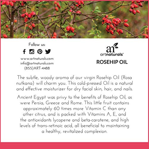 image for ArtNaturals 100% Pure Rosehip Seed Oil - (4 Fl Oz / 120ml) - 3 Piece G