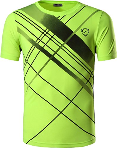 Sportides Boy's Quick Dry Active Sport Short Sleeve Breathable T-Shirt Tee Top LBS701 GreenYellow M