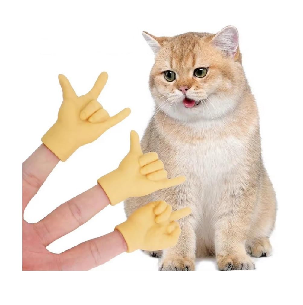 6pc Cat Pet Funny Halloween Toy Fingers Mini Hands Posing Social Media Photo Props Fun Realistic Fingertip Puppet Wearable Hands