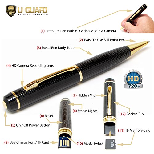 Spy Pen Hidden Camera Motion Activated Audio & Video Recorder