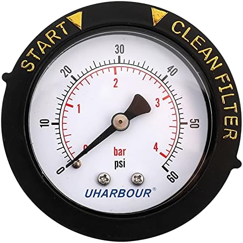 Uharbour 60 psi Manometer 2" Dial 1/4" BSPT Back Mount Water Pressure Gauge