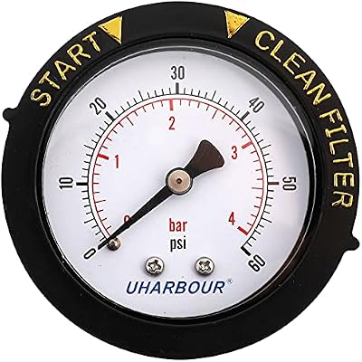 Uharbour 60 psi Manometer 2" Dial 1/4" BSPT Back Mount Water Pressure Gauge
