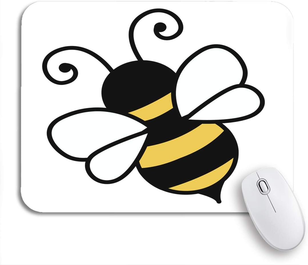 Adowyee Gaming Mouse Pad Yellow Bumble Cute Little Bee Bumblebee Honey Busy Buzz 9.5"x7.9" Nonslip Rubber Backing Computer Mousepad for Notebooks Mouse Mats