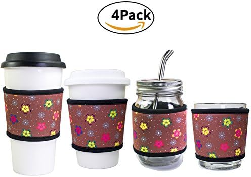 Oliveland Flowers Neoprene Insulated Coffee Cup Sleeves (flowerspack)
