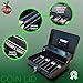 BAYA Cash Box with Money Tray | Key Lock | Tiered Coin Tray with Lid | Steel Cash/Money Storage Safe | For Petty Cash Security | 12 x 10 x 3.5 Inches | Black
