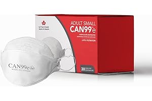 Vitacore CAN99e Disposable Adult Small Earloop Mask | High Filtration | Premium Materials | Comfortable Fit | Made in Canada