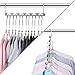 Bloberey Space Saving Hangers Metal Magic Cascading Hanger 10 Inch 6 x 2 Slots Closet Clothing Hanger Organizers（Pack of 4）