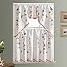 GOHD 3pcs Farmhouse Kitchen Cafe Curtain Set Air Brushed by Hand of Flowers and Butterfly Design on Thick Satin Fabric (Daisy Swing)