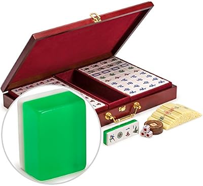 Yellow Mountain Imports Chinese Mahjong Set Emerald 148 Translucent Green Tiles
