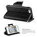 VAKOO PU Leather Flip Wallet Case for iPhone 4/4S - Black