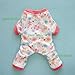 Fitwarm® Pink Floral Dog Pajamas Dog Shirt Cozy Dog Clothes Pet Shirt, Small