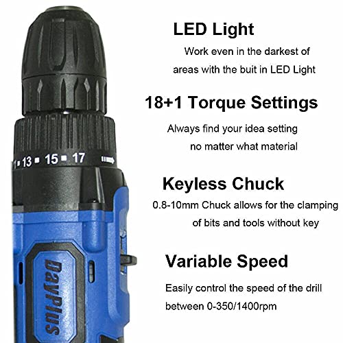 Akkuschrauber Bohrschrauber 21V System Tragetasche 29tlg.-Zubehör-Set Zuhause Bolzenschraube Schraubenbits Flachbohrer… – Bild 6
