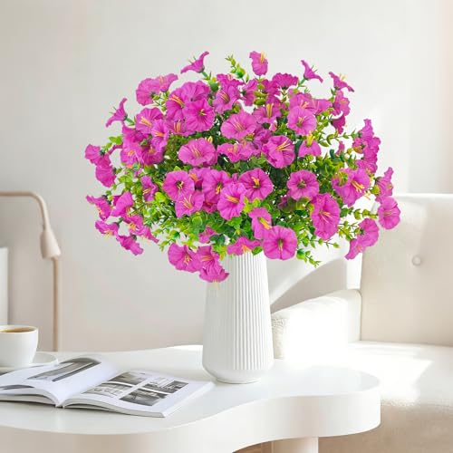 TINA Artificial Flowers Like Real 9 Bundles Artificial Flowers Balcony Plants Outdoor Weatherproof Fake Bouquet UV-Resistant Spring Decoration Fake Flowers Decoration Spring for Indoor Outdoor Balcony