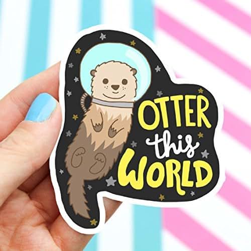 Otter Sticker, Vinyl Stickers, Space Sticker, Cute
