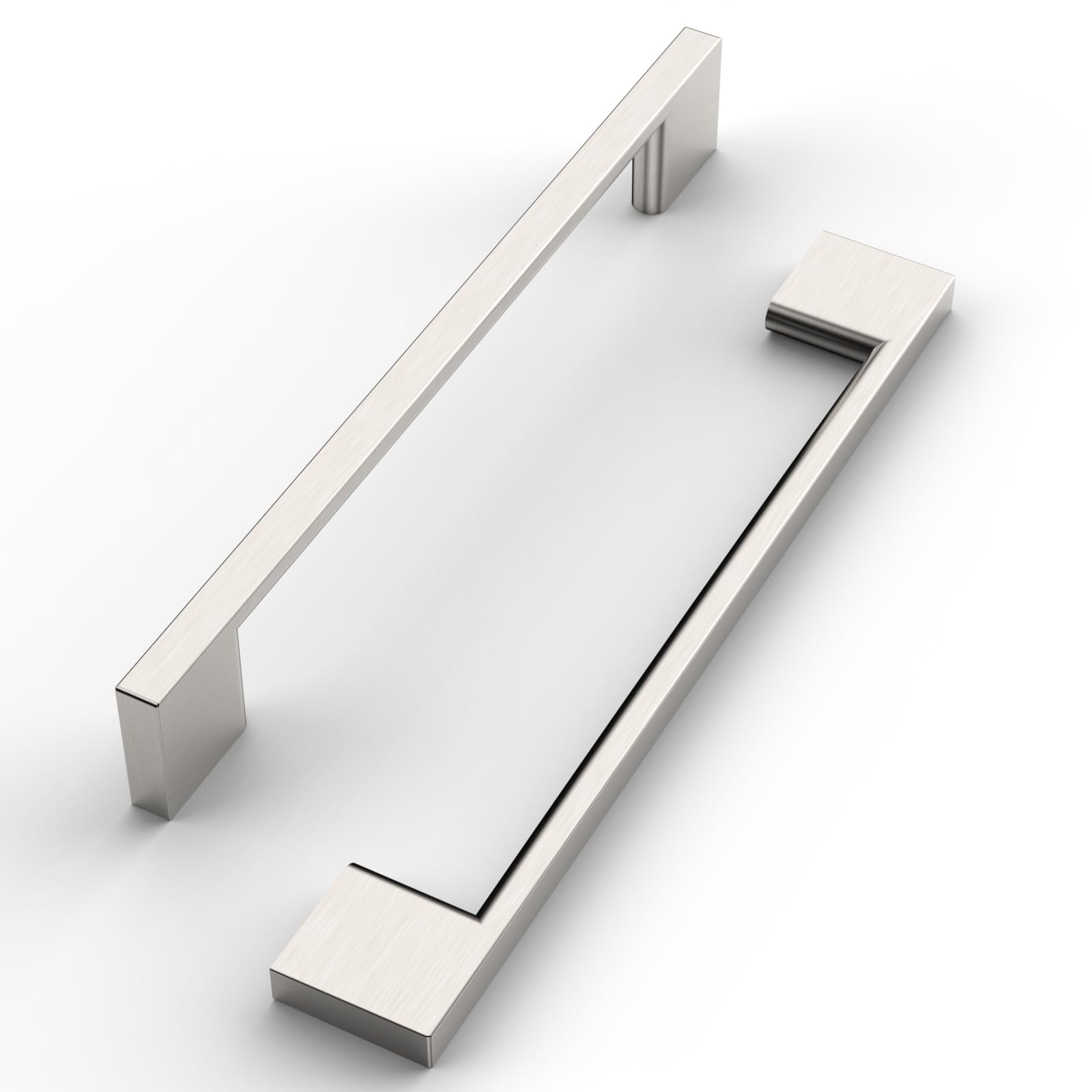 Photo 1 of FILTA 10 Pack 6.3 Inch(160mm) Hole Centers Brushed Nickel Cabinet Pulls,Stylish Satin Nickel Cabinet Pulls Zinc Alloy Cabinet Hardware for Cabinets Cupboard Handles Drawer Pulls
