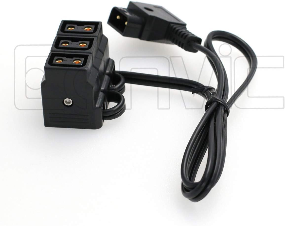 Eonvic Male D-tap B Type to 3-Port Female P-Tap D-Tap Hub Adapter Splitter for Anton V-mount Battery Plate