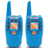 Eoncore T358 Walkie Talkies Kids Two Ways Radio Toy Long Range 22 Channels 10 Call Tone Build-in Flashlight Blue