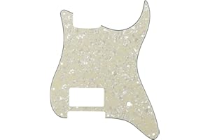ROZILO 11 Hole ST/Strat Style One Humbucker Guitar Pickguard For USA/Mexico Fender Tom Delonge Strat Electric Guitar Aged Pearl