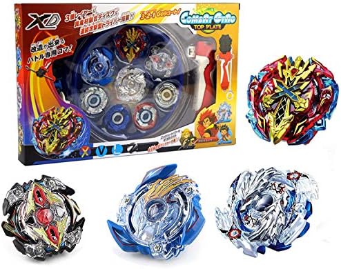 Aomeiter Bey Battle Burst High Performance Battling Top Set with 4D Launcher Grip and Arena Battle Set (White)